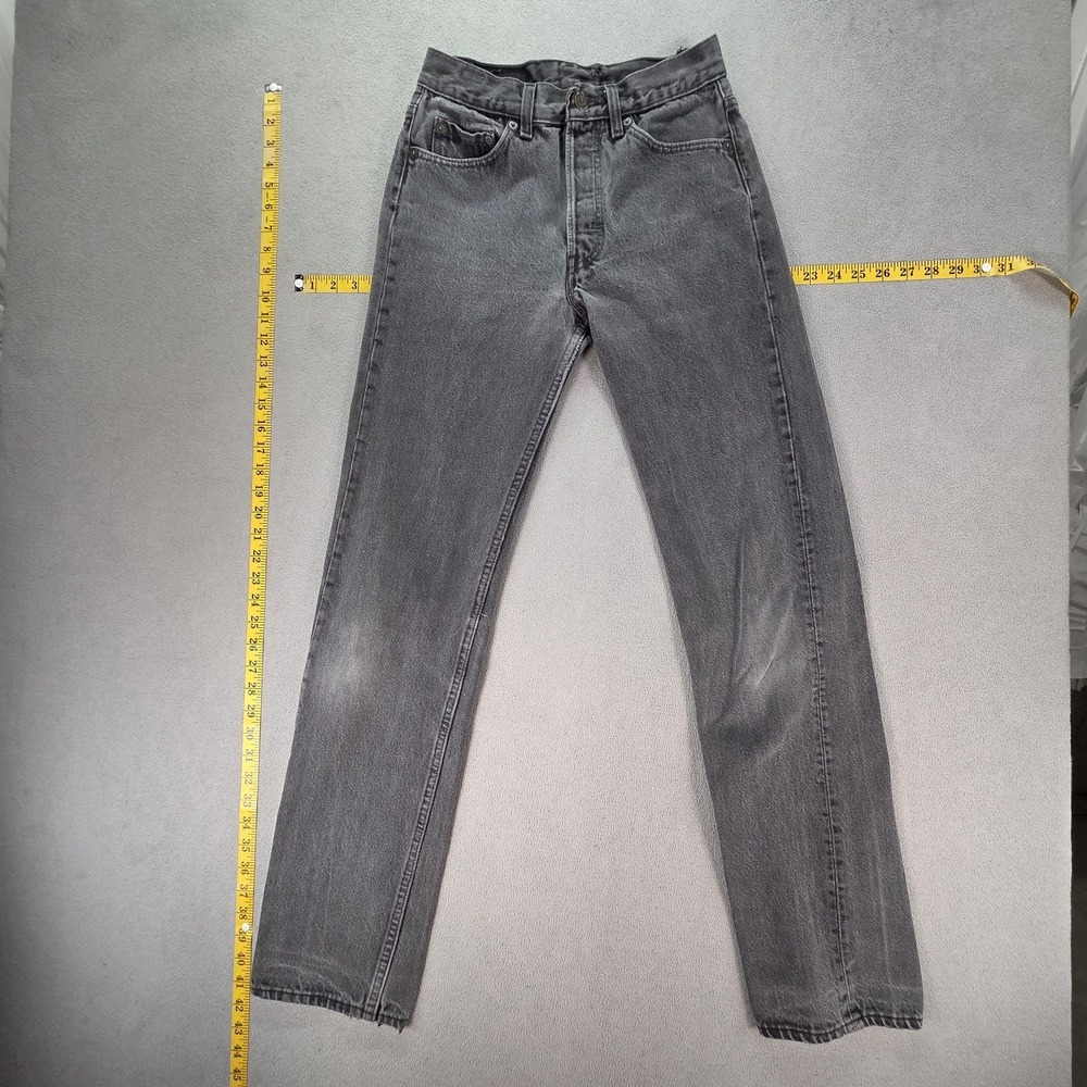 VTG Levis 501 Jeans Mens Black Wash Regular Straight Button Fly USA Fits 24x32